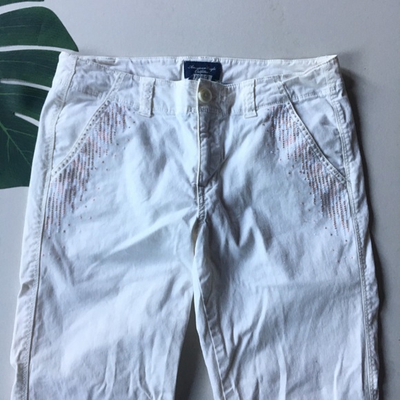 American Eagle white embroidered chino pants - Picture 3 of 8
